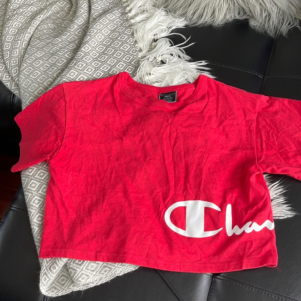 Champion womens red crop top